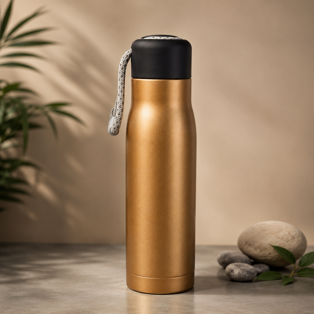Gold Toned Stainless Steel Vacuum Insulated Bottle