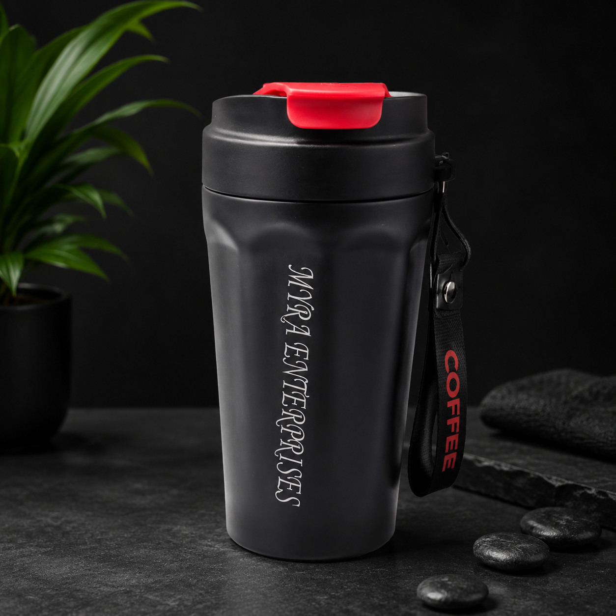 Black Stainless Steel Coffee Tumbler