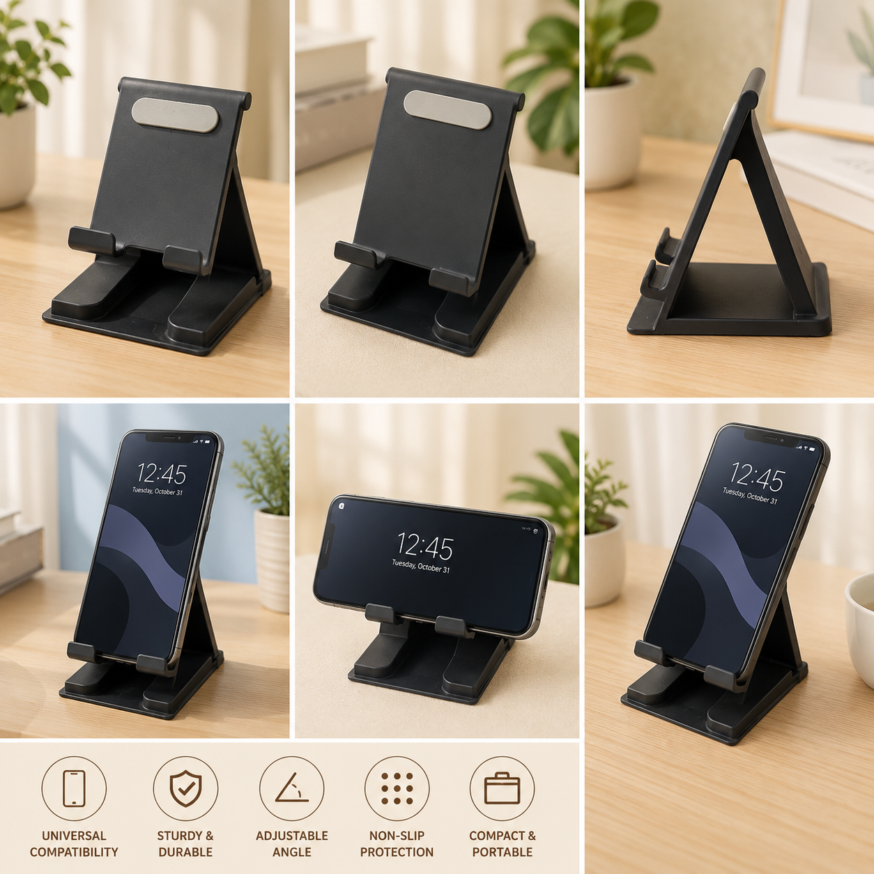 Mobile Phone Mount Tabletop Metallic Holder