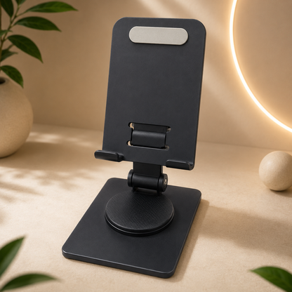 Black Metallic 360° Rotating Phone Stand