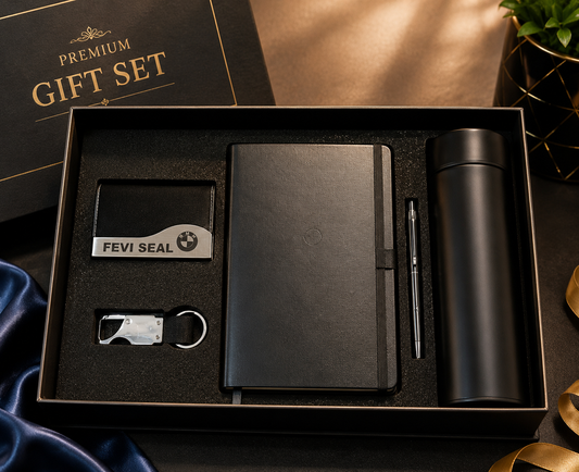Premium Corporate Gift Set – Bottle, Diary, Pen, Keychain & Card Holder