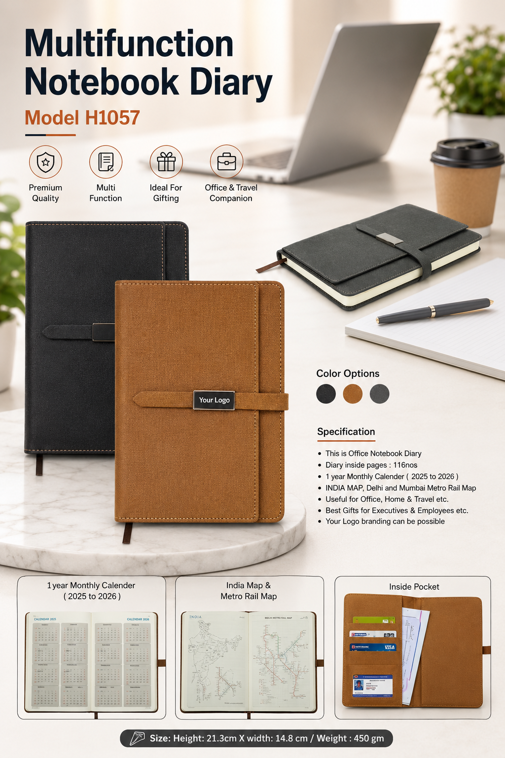 Multifunction Notebook Diary - H1057