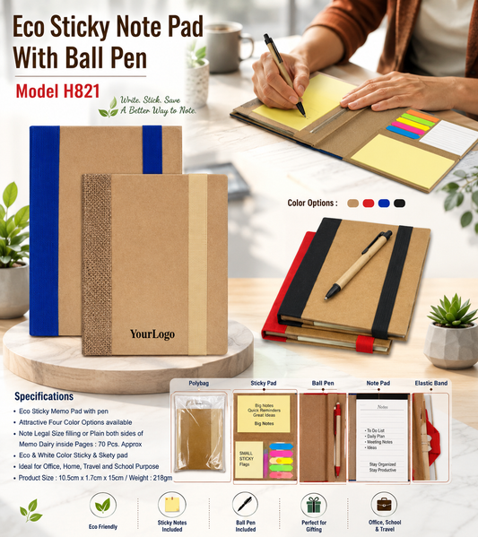 Eco Sticky Note Pad Eco Sticky Note Pad - H821