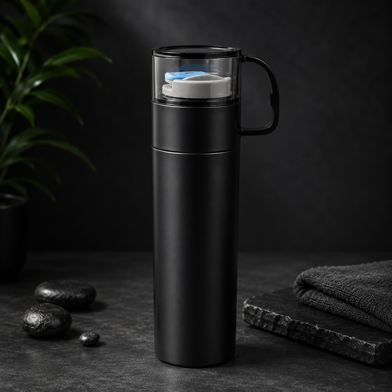 Travel Thermo Flask with Drinking Cup Bottle