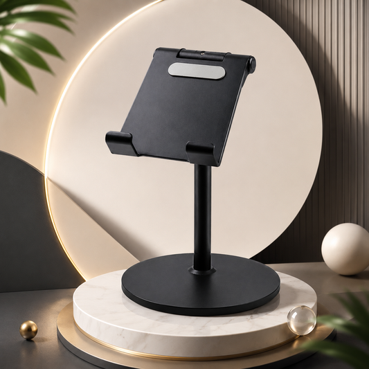 Black Metal Adjustable Desktop Phone & Tablet Stand