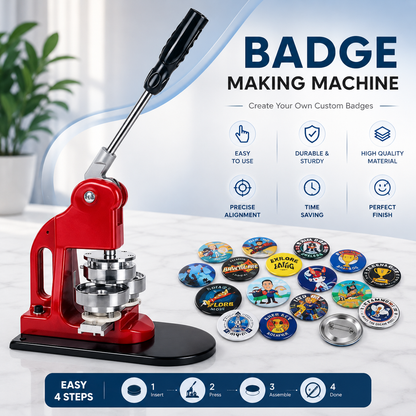 Badge Making Machine with Moulds (Round 58 mm and 44mm )