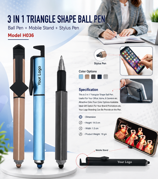 3 in 1 Triangle Ball Pen