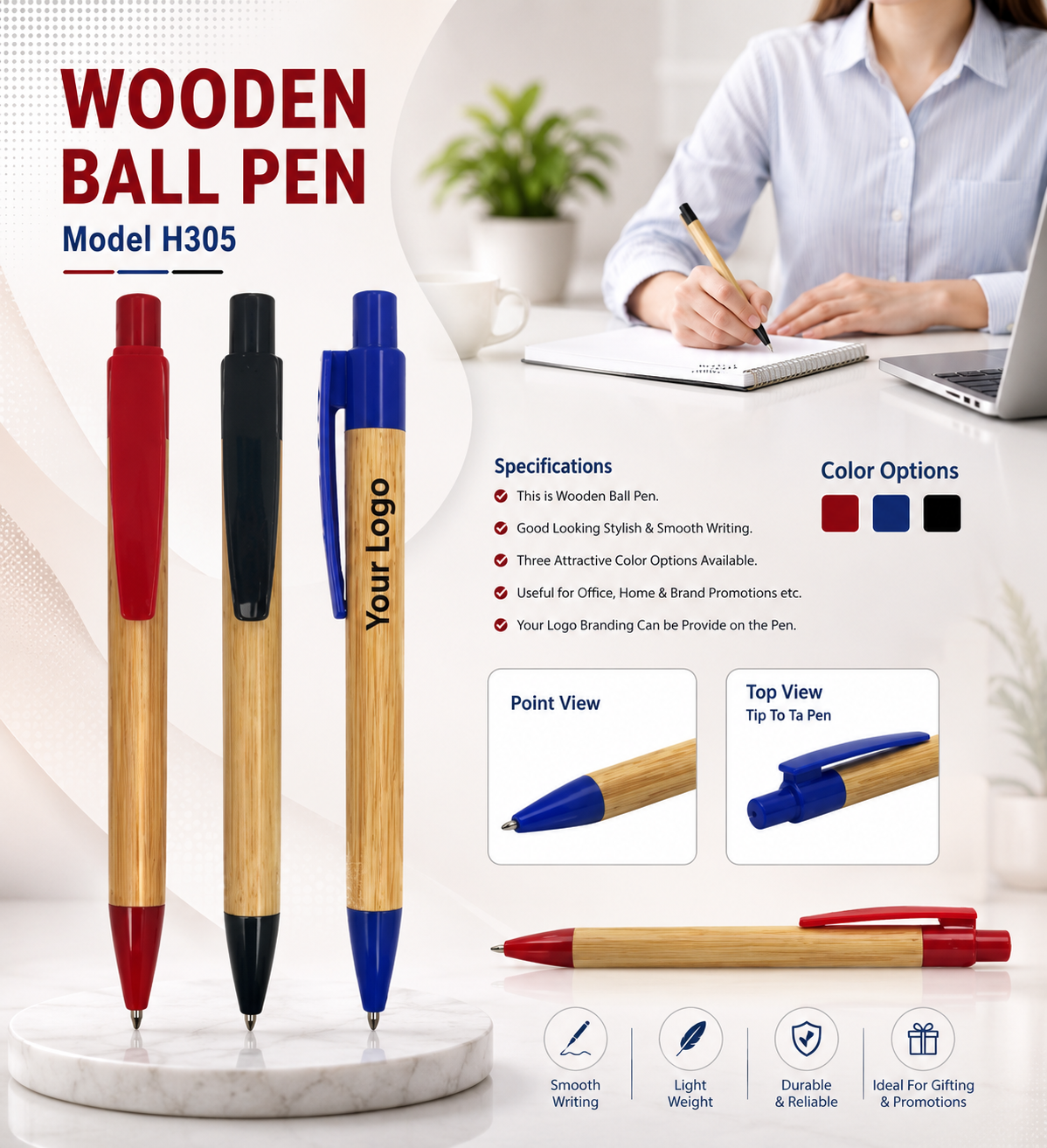 Wooden Ball Pen - H305